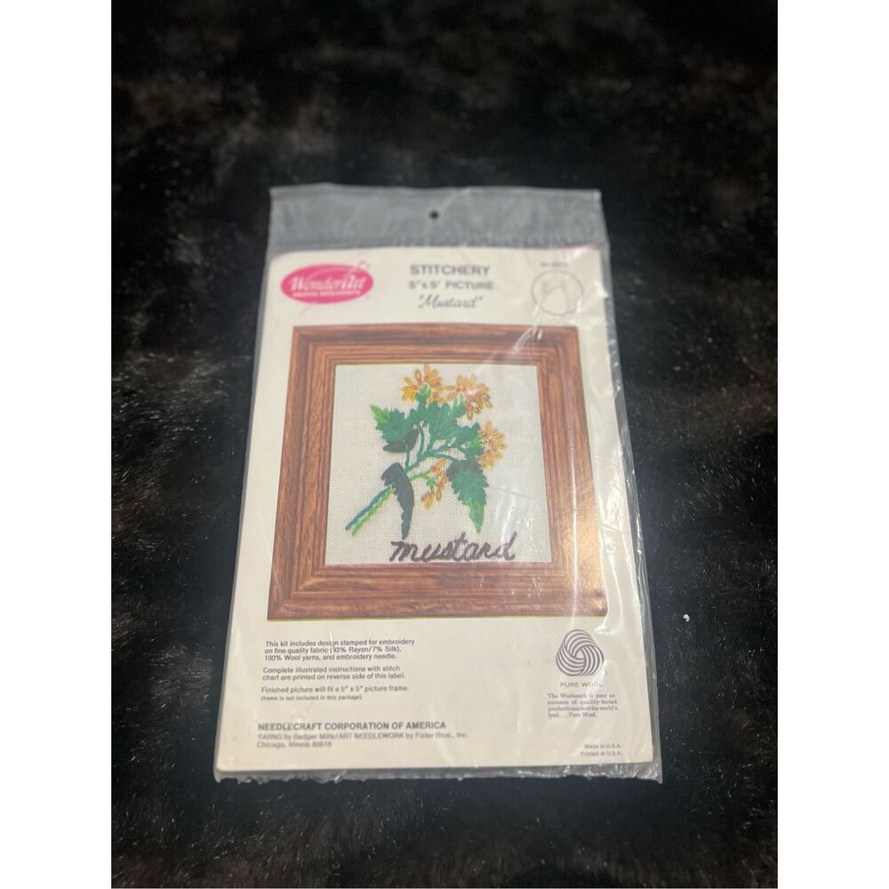 Wonder Art Needlecraft Embroidery "Mustard" 5 x 5 craft New